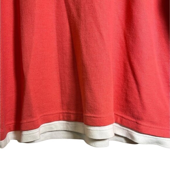 SPORTS Savvy Women's Vintage Flower Embroidered Coral & White 3/4 Sleeve Size 1X - Picture 4 of 11